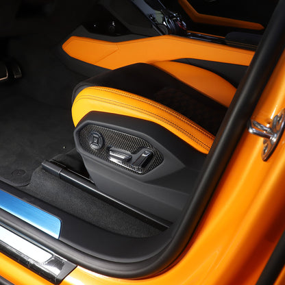 Carbon Fiber Seat Backrest Switch Panel Cover Trim For Lamborghini URUS 18-23 US 10