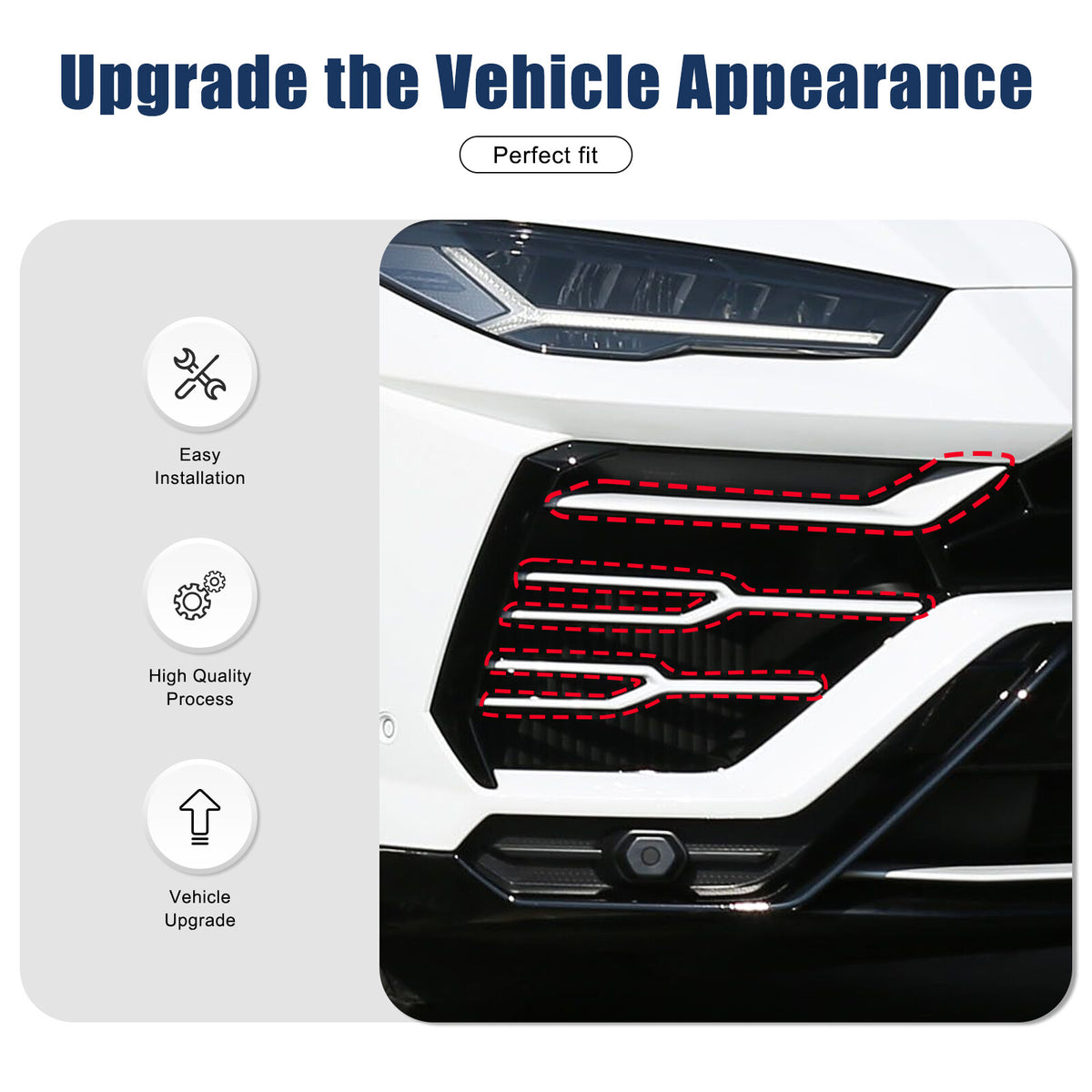 Matte Real Carbon Fiber Front Grille Bumper Trim For Lamborghini URUS 2018-2021 13