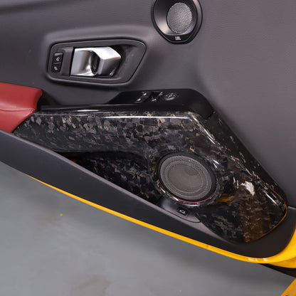 Forged Carbon Fiber Car Door Horn Speaker Panel Cover Trim For Supra A90 2019-24 5