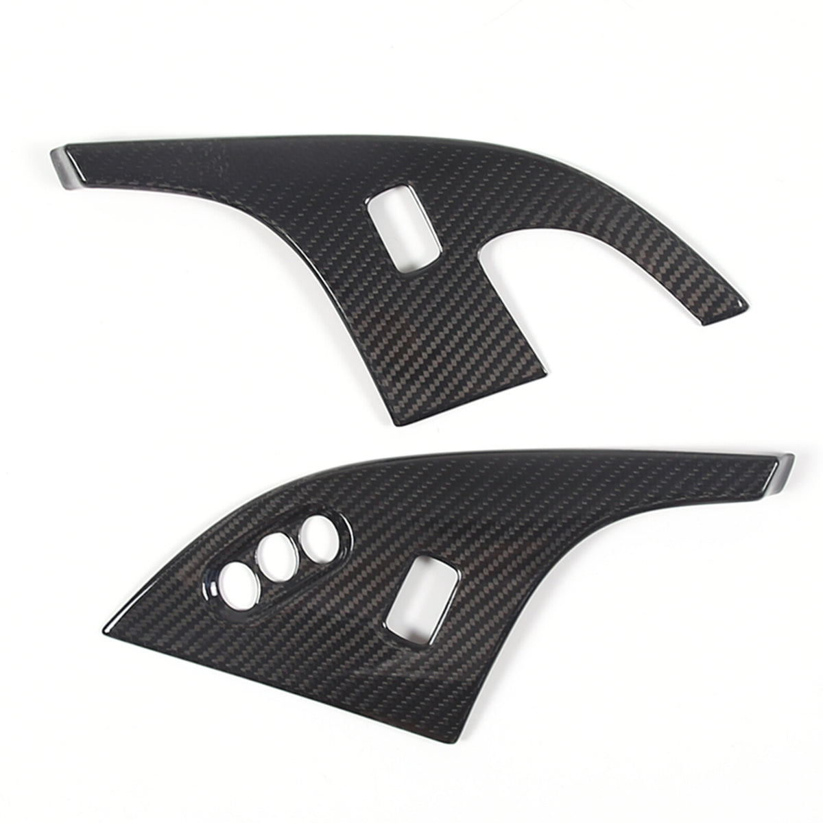 Real Dry Carbon Fiber Interior Door Lock Button Trim Cover For Corvette C6 05-13 14
