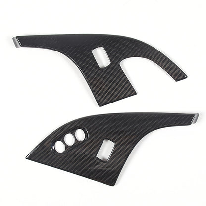 Real Dry Carbon Fiber Interior Door Lock Button Trim Cover For Corvette C6 05-13 14