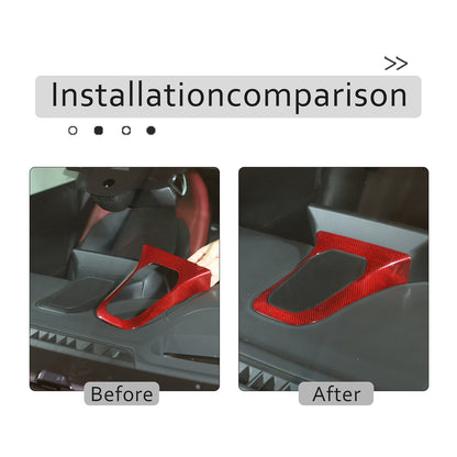 Red Real Carbon Fiber Center Dashboard Speaker Panel Trim For Toyota Supra 19+ 14
