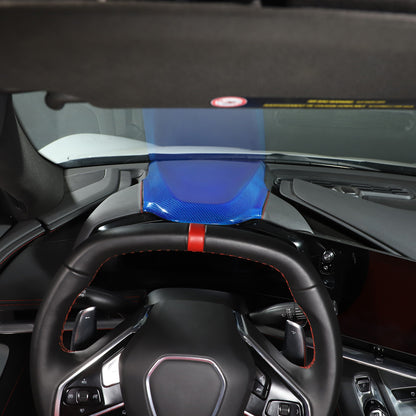 Blue Real Carbon Fiber Dashboard Instrument Upper Panel Cover for Corvette C8 20 3