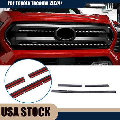Carbon Fiber ABS Front Grille Grill Cover Molding Trim For Toyota Tacoma 2024 US 1