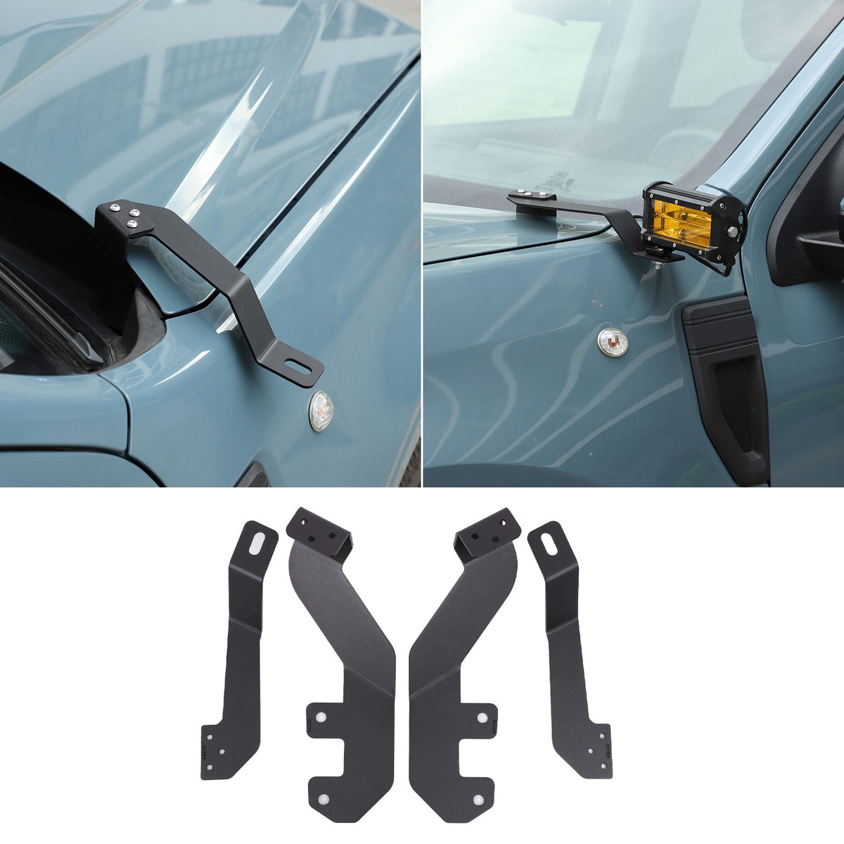 Carbon Steel Hood Light Mount Bracket Holder For Ford Maverick 2022+ 1