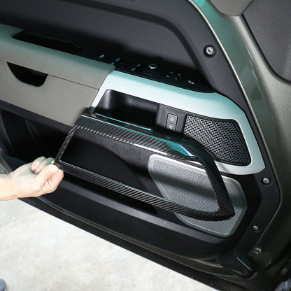 Real Carbon Fiber Door Handle Frame Cover Trim For Land Rover Defender 90 20-23 14