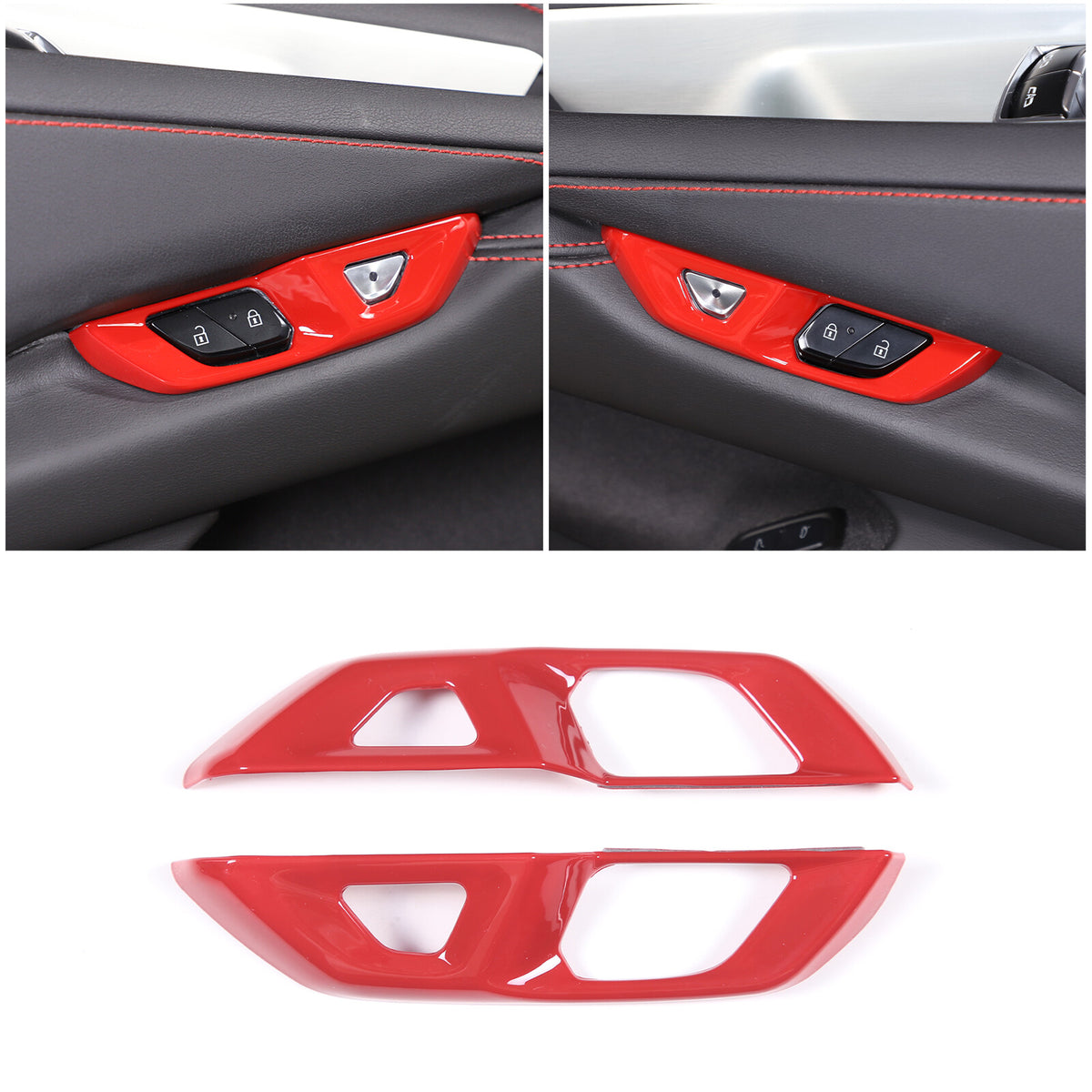 Red Full Interior Set Dash Panel Decor Cover Trim Kit For Corvette C8 2020-25 - Variants 16-20 15