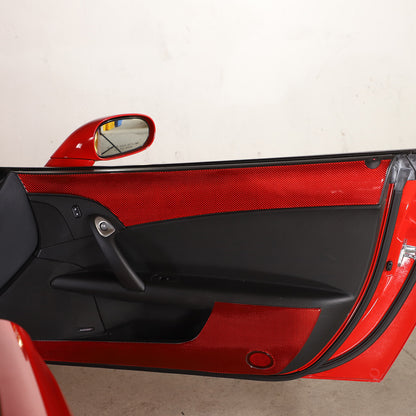 Red Carbon Fiber Interior Door Upper Panel Trim Sticker For Corvette C6 2005-13 6