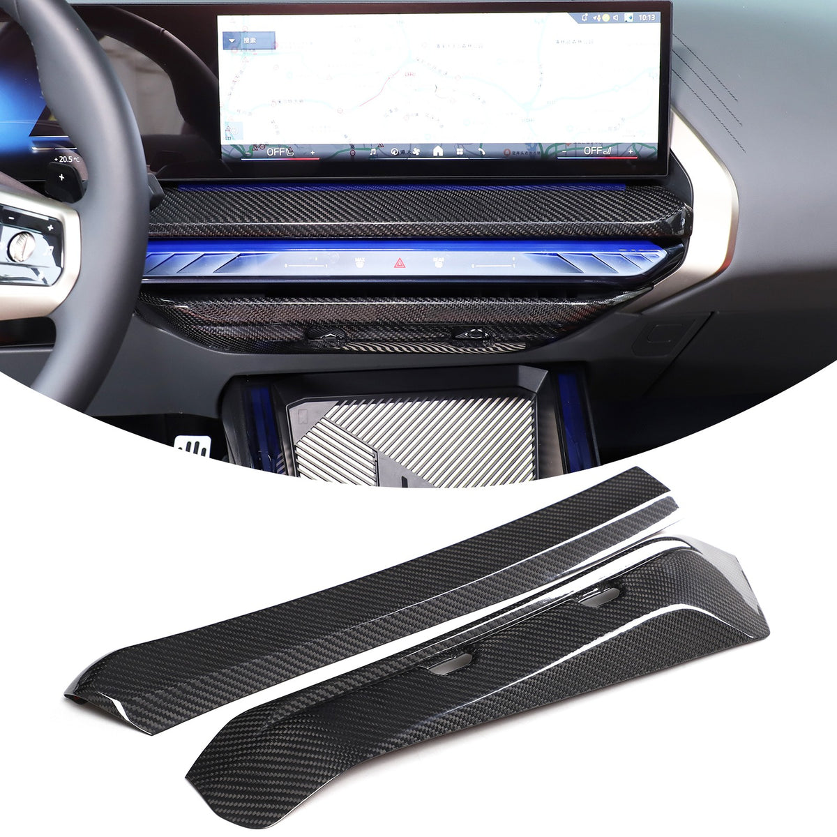 Real Dry Carbon Fiber Center Console Air Vent Trim For BMW X3 G45 2025+ 5