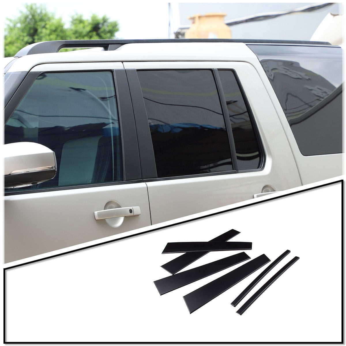 ABS Matte Black Window B-Pillar Trim For Land Rover Discovery 3/4 L319 2004-2016 7