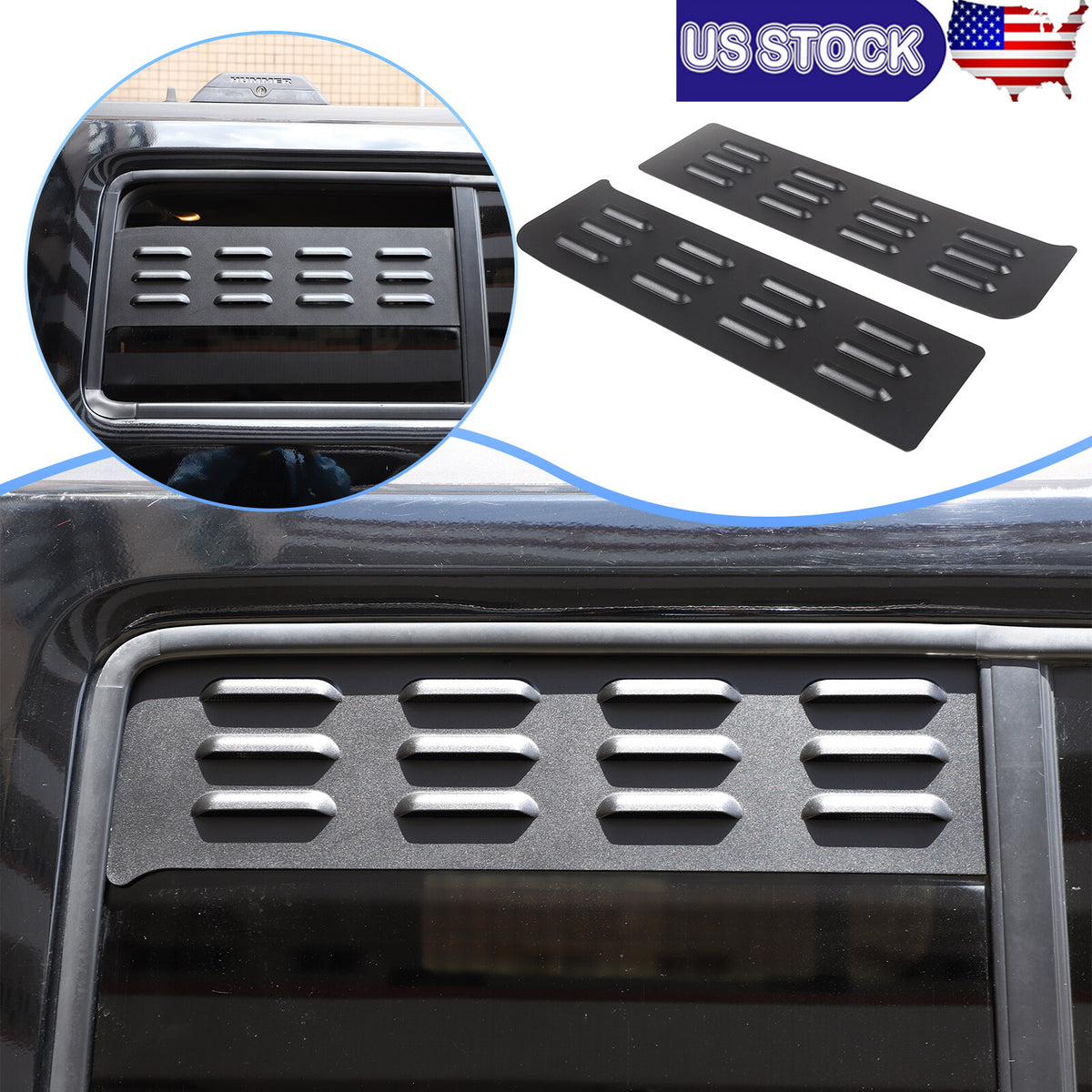 Front & Rear Window Glass Louver Air Vent Panel Trim For Hummer H3 2005-09 US 14