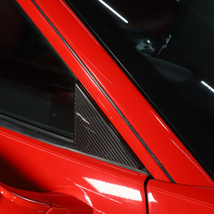 Real Carbon Fiber A-Pillar Front Window Triangle Cover For Ferrari 458 2011-2016 7