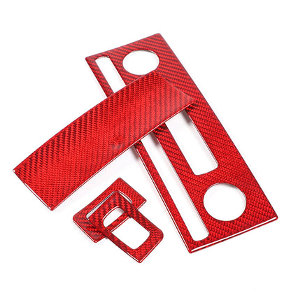 Red Real Carbon Fiber Center Console Air Conditioner Trim For Corvette C6 05-13 2