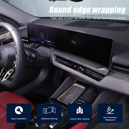 Real Carbon Fiber Navigation Screen Lower trim For BMW 5 Series G60 i5 2024+ 14