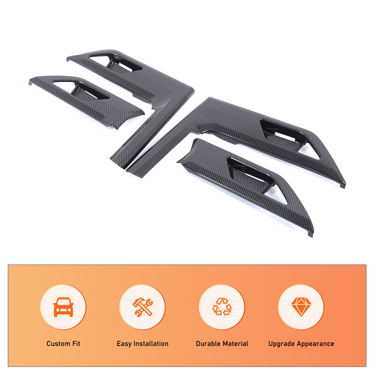 ABS Carbon Fiber Interior Door Bowl Panel Trim Cover For Lexus GX550 2025+ 8