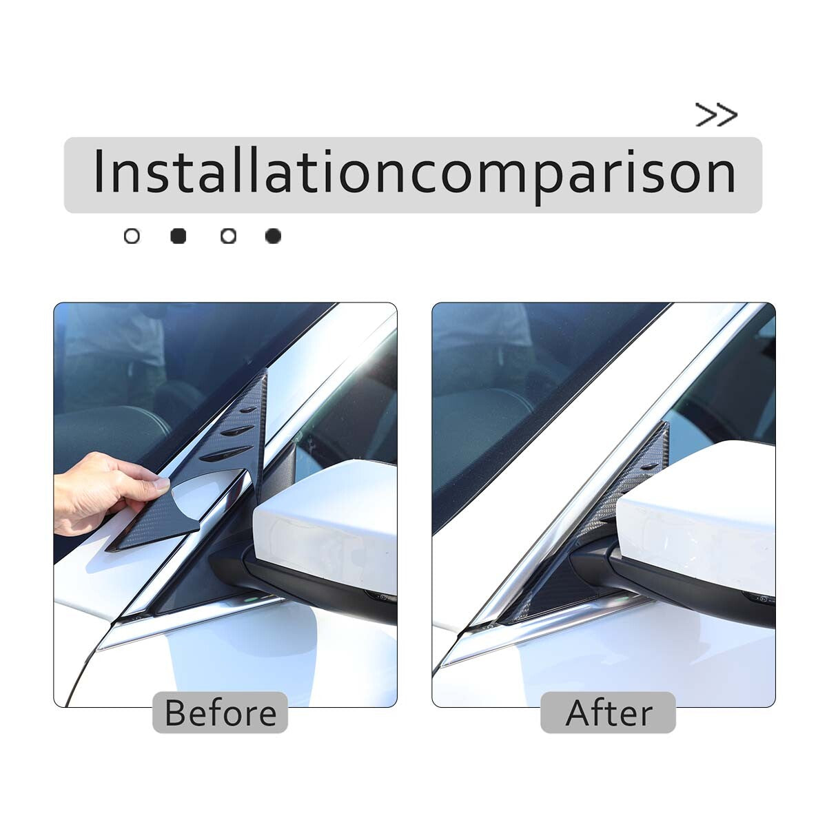 For Maserati Ghibli Quattroporte 2014+Carbon Fiber Door A-Pillar Triangular Trim 10