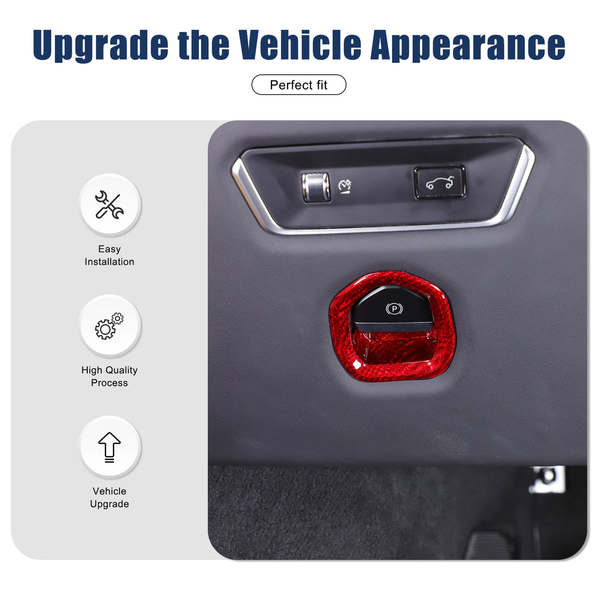 Red Real Carbon Electronic Handbrake Switch Cover Trim for Lotus EMIRA 21-25 10