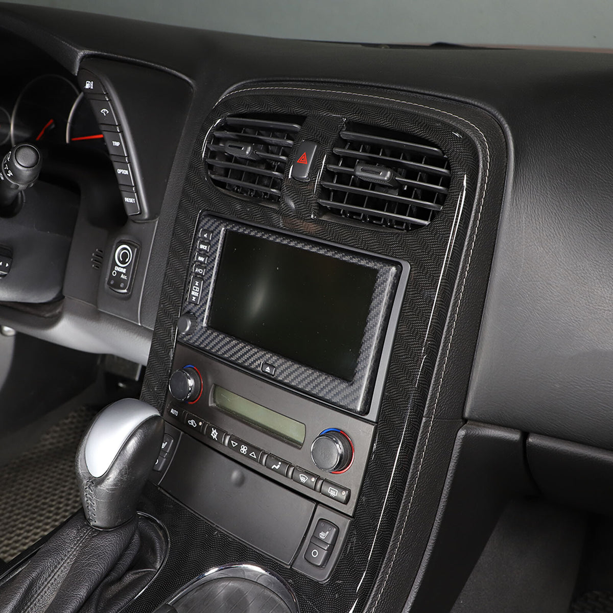 Matte Carbon Fiber Center Navigation Screen Trim Cover For Corvette C6 2005-13 19