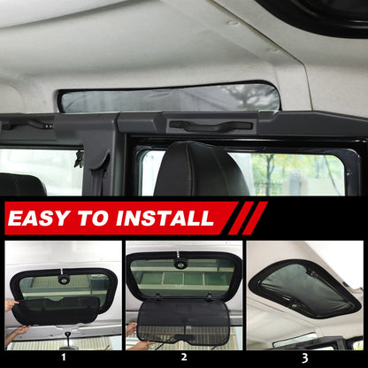 Black Memory Steel Sunroof Sunshade Cover For Land Rover Defender 2004-2018 21