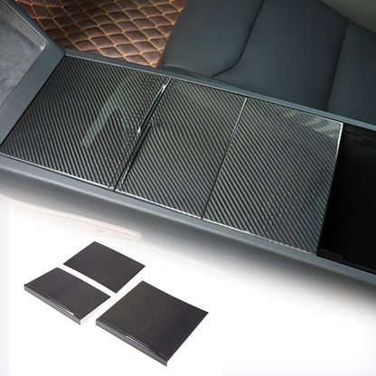 Real Dry Carbon Fiber Center Console Interior Trim Cover For Tesla Model 3 2023+ 38