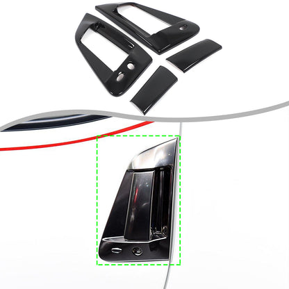 Glossy Black Exterior Door Handle Side Mirror Trim Set For Nissan 370Z Z34 09-20 3
