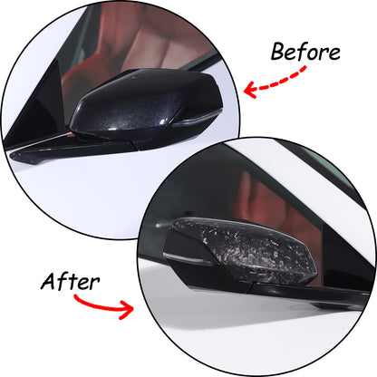 Forged Real Carbon Fiber Side Review Mirror Cover Trim For Corvette C8 2020-26 13