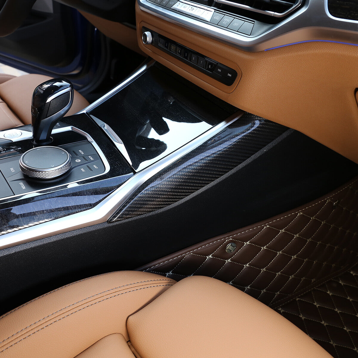 Dry Real Carbon Fiber Console Both Side Trim For BMW 3-Series G20/G28 2020-22 US 11