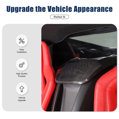 Real Carbon Fiber Rear Waterfall Speaker Grille Trim For Corvette C8 Z51 20+ US 18