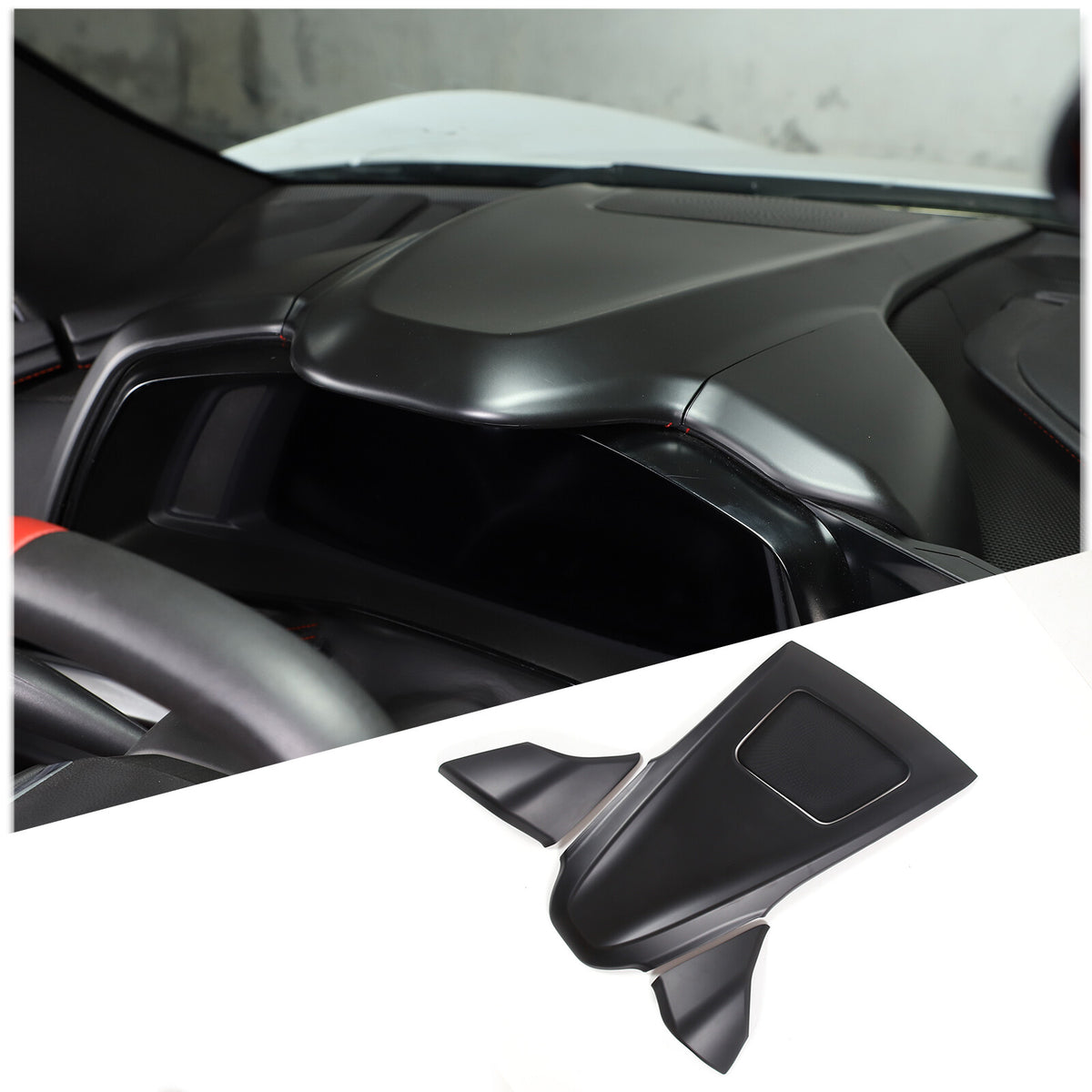 Matte Black For Corvette C8 Z51 20-25 Dashboard Instrument Upper Panel Cover 2