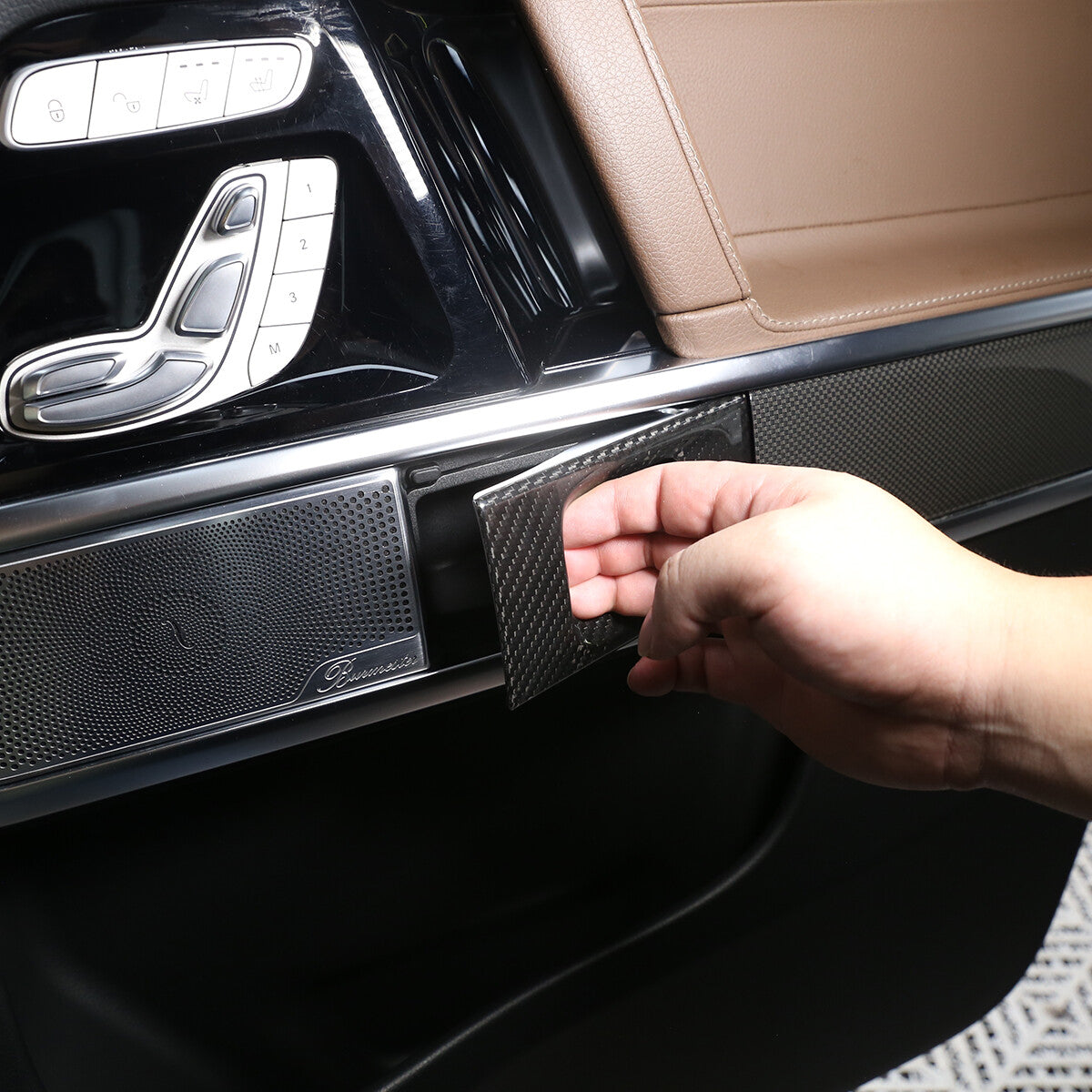 Carbon Fiber Inner Door Switch Handle Cover Trim For Benz G Class W463 2019-20 4