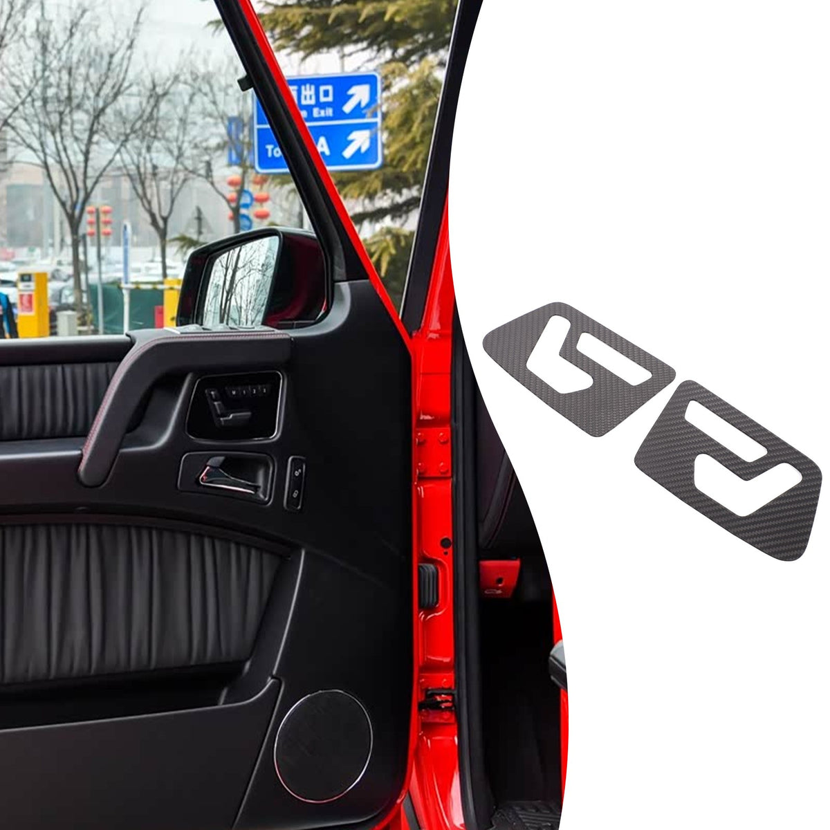 Real Carbon Fiber Seat Adjustment Switch Frame For Benz G-Class W463 2013-2018 13