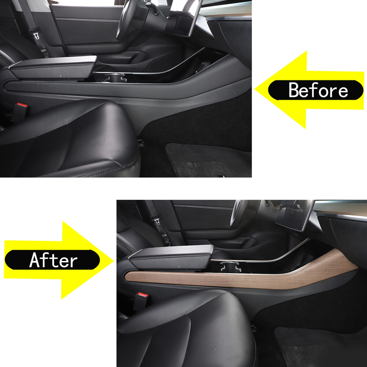 ABS Grain Inner Center control side trim For Tesla Model 3 2017-2020 US 5