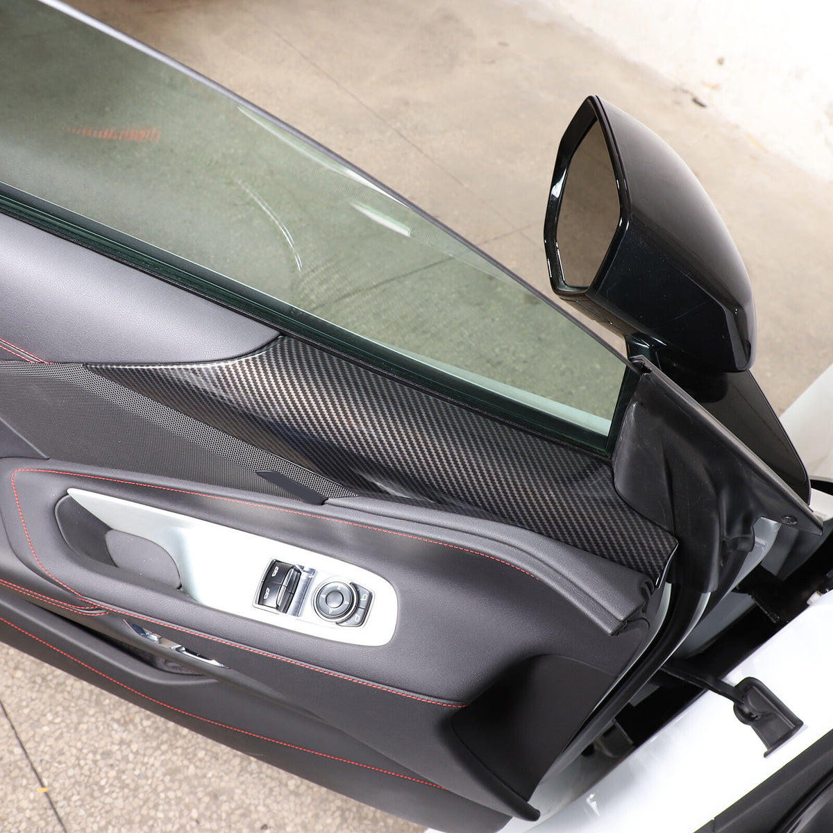 4PCS Carbon Fiber Pattern Interior Door Panel Cover Set For Corvette C8 2020-26 14