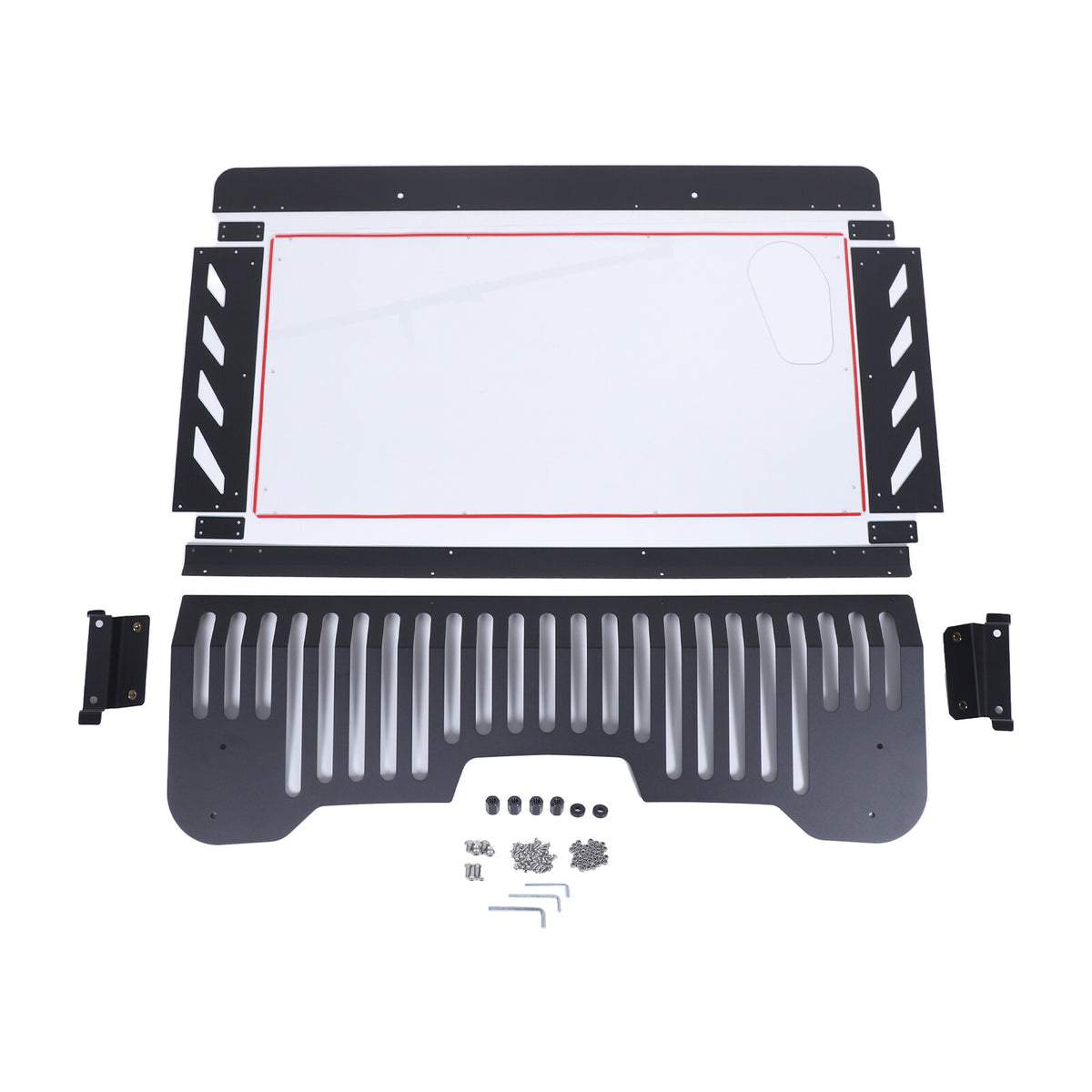 Black Aluminum Engine Hood Transparent Panel Cover Trim For Corvette C8 20+ 16