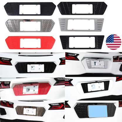 Alloy Rear License Plate Filler Trim Cover For Corvette C8 Stingray Z51 20+ 1
