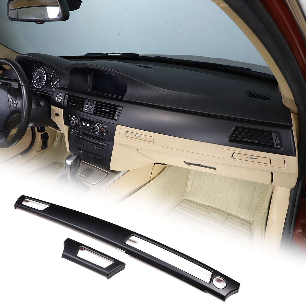 Matte Black Interior Center Dashboard Panel trim For BMW 3 Series E90 E92 05-12 2