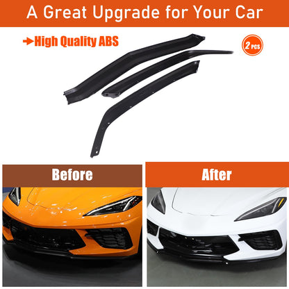 Replacement Black Front Bumper Lip Kit Splitter Exterior For Corvette C8 20+ US 10