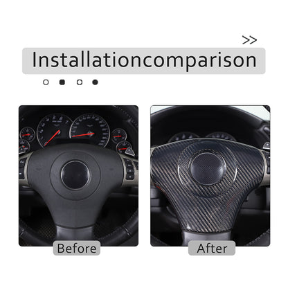 Real Dry Carbon fiber Center Steering wheel trim cover For Corvette C6 2005-2013 4