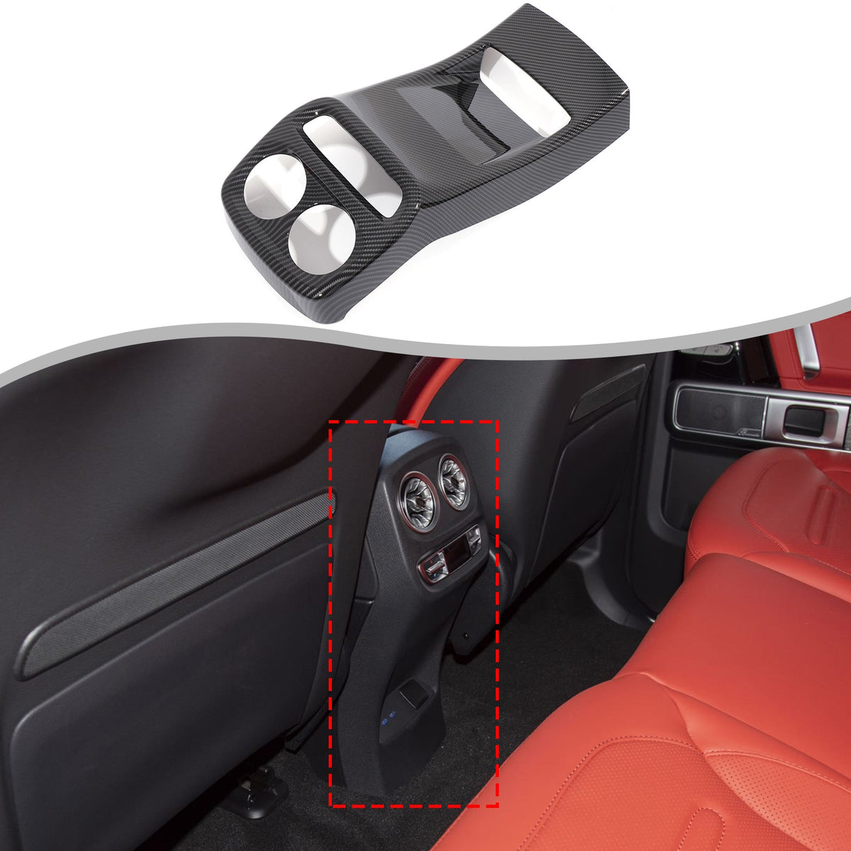 ABS Carbon Fiber Rear Air Vent Kick Guard Panel Trim For Benz G-Class 2025+ 1