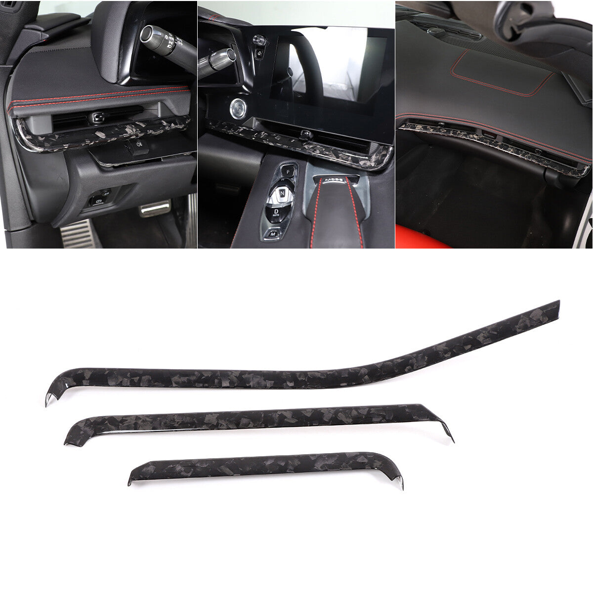Forged Real Carbon Fiber Full Interior Set Cover Trim Kit For Corvette C8 20-25 - Variants 6-10 39