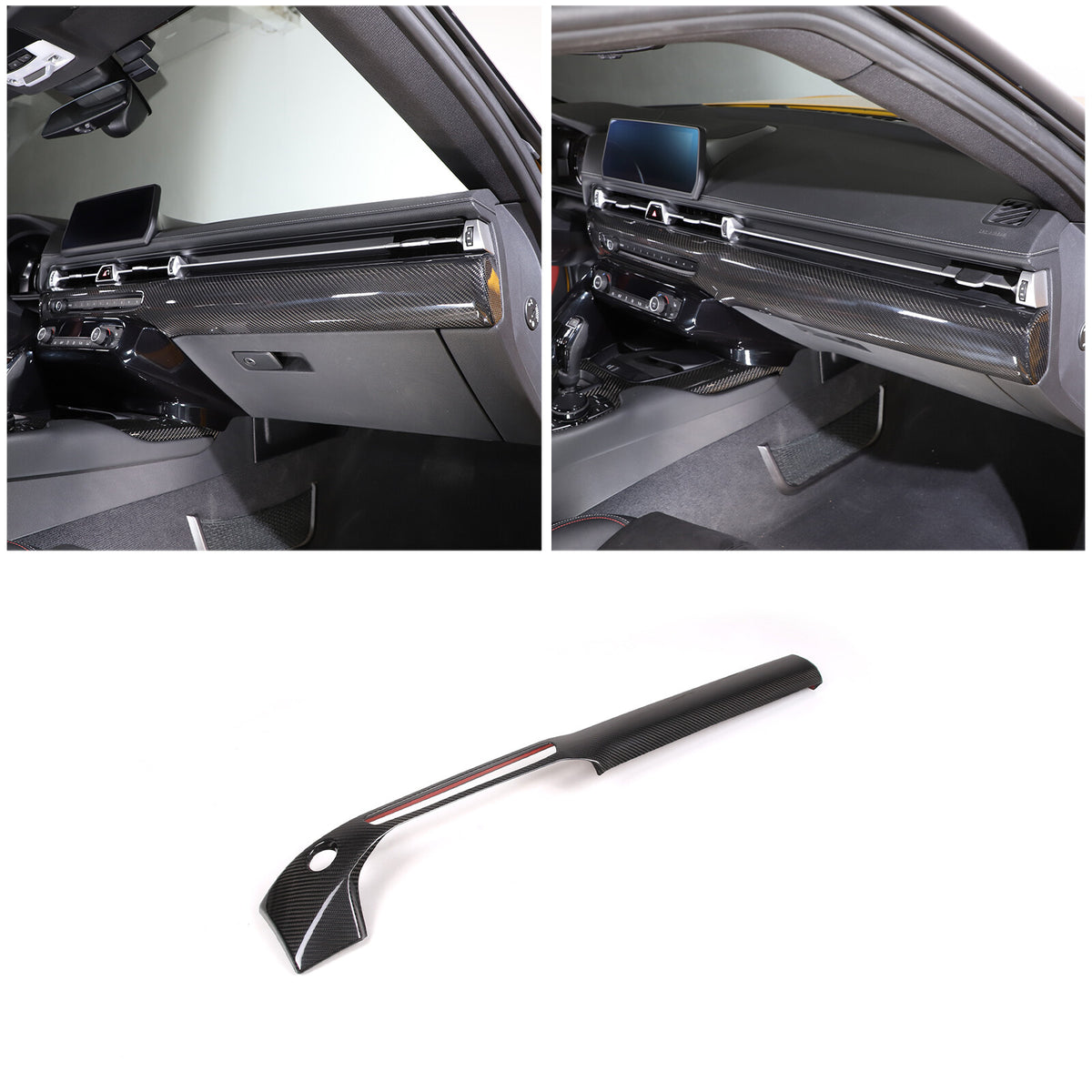 Real Carbon Fiber Center Dashboard Panel Trim For Toyota Supra A90 19-24 US 19