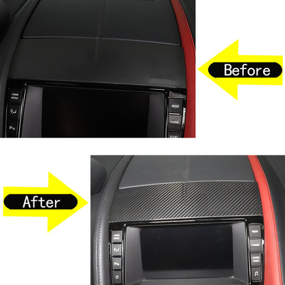 Real Carbon fiber Navigation screen upper cover Trim For Jaguar F-TYPE 2013-22 16
