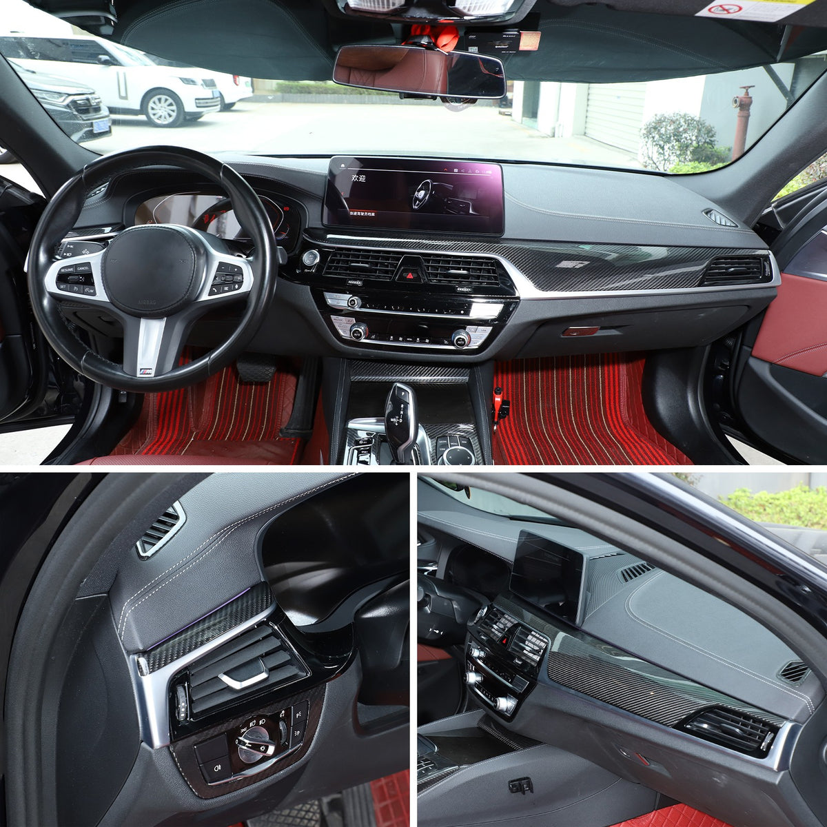 Real Dry Carbon Fiber Dashboard Trim For BMW 5 Series G30/G38 6 GT G32 2017-23 3