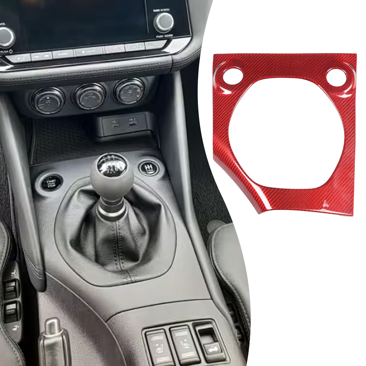 Red Real Carbon Fiber Interior Center Console Trim For Nissan Z 400Z RZ34 2023+ 27