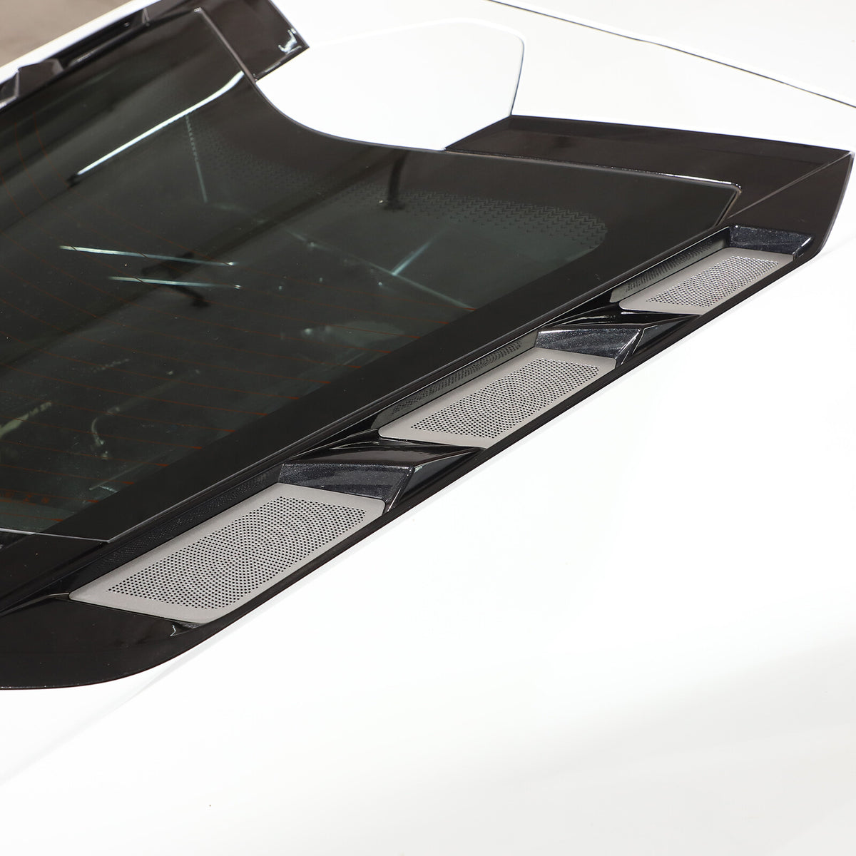 Stainless Steel Perforated Rear Hood Vent Inserts for 2020-26 C8 Corvette Coupe 10