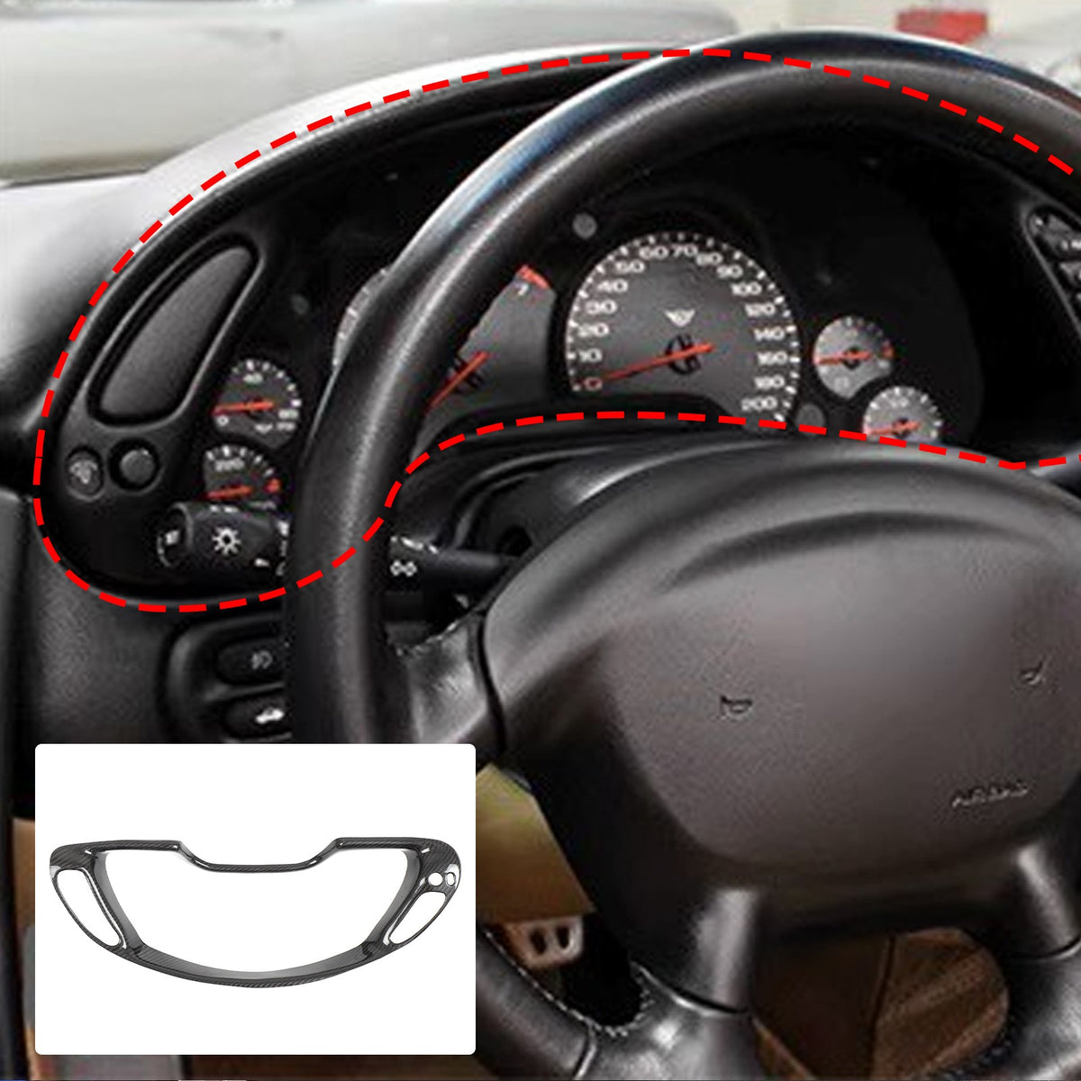 Real Carbon Fiber Instrument Panel Cover Trim Frame For Corvette C5 1998-2004 12