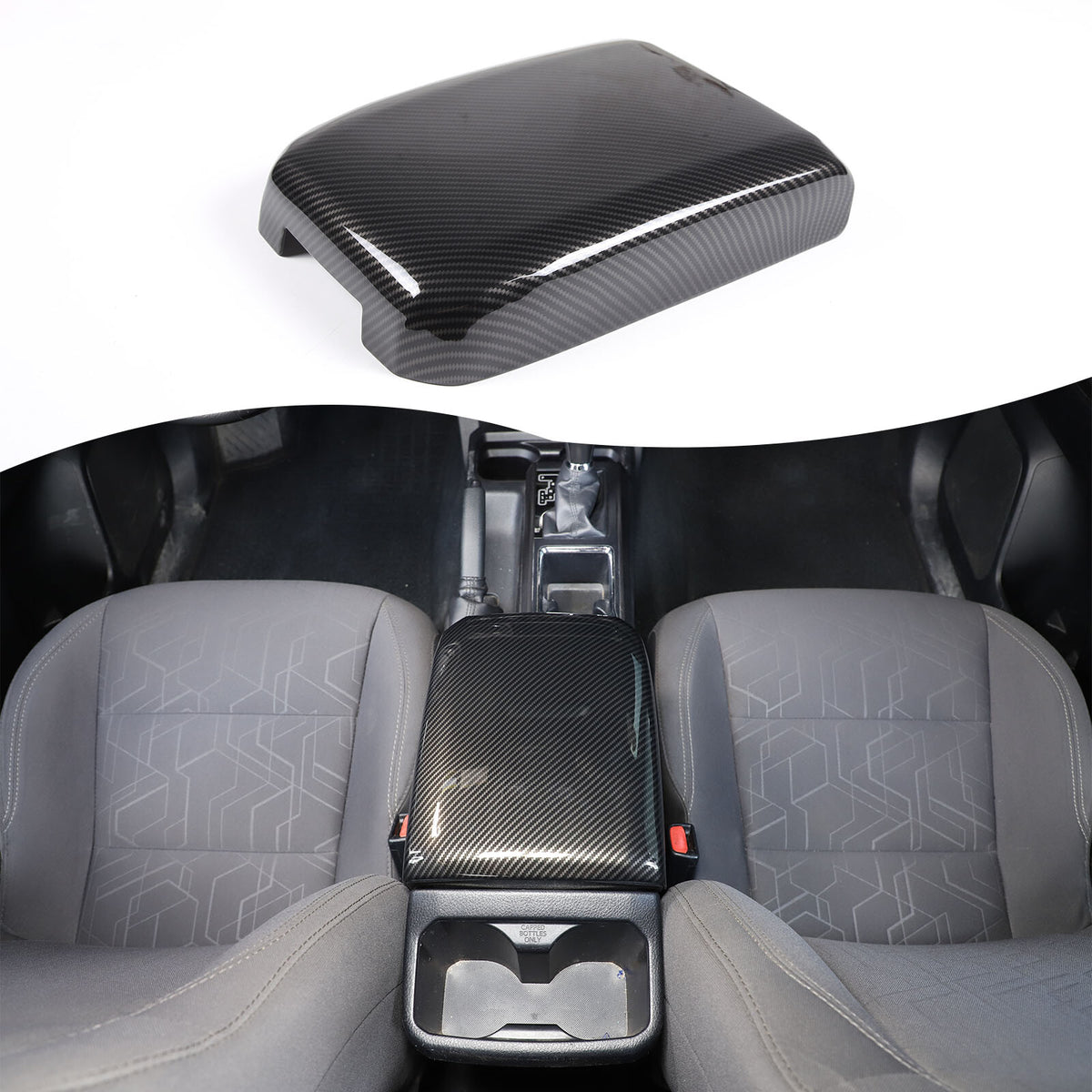 ABS Carbon Fiber Center Console Armrest Box Cover For Toyota Tacoma 2016-23 2