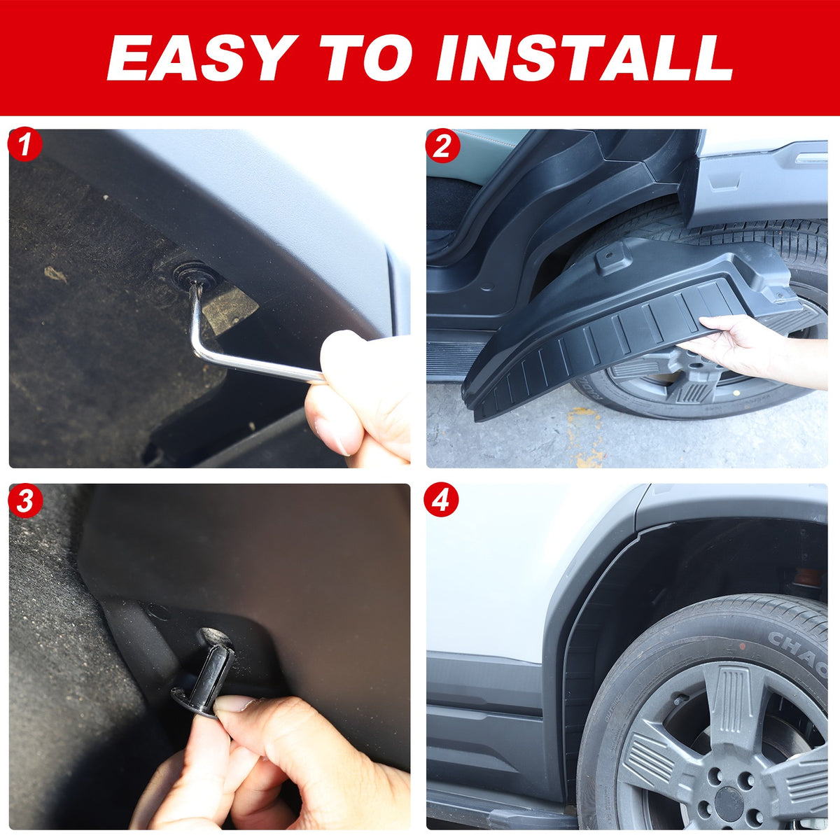 Car Rear Wheel Mud Flaps Splash Guards Trim Mudguard For Chery ICAR 03 2024+ 7