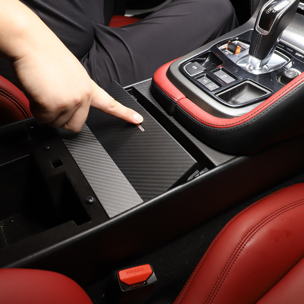 Matt Real Carbon fiber Water Cup Holder Panel Cover Trim For Jaguar F-TYPE 2013+ 12