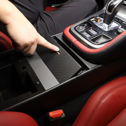 Matt Real Carbon fiber Water Cup Holder Panel Cover Trim For Jaguar F-TYPE 2013+ 12